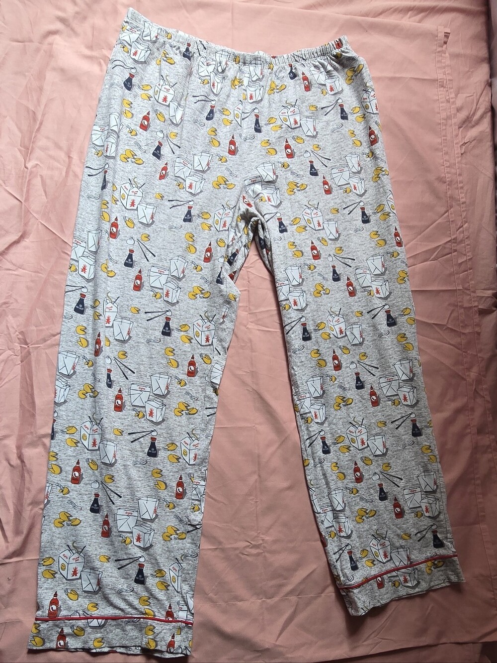Woman's Gray Noodle & Sauce Pajama Pants - Picture 3 of 6